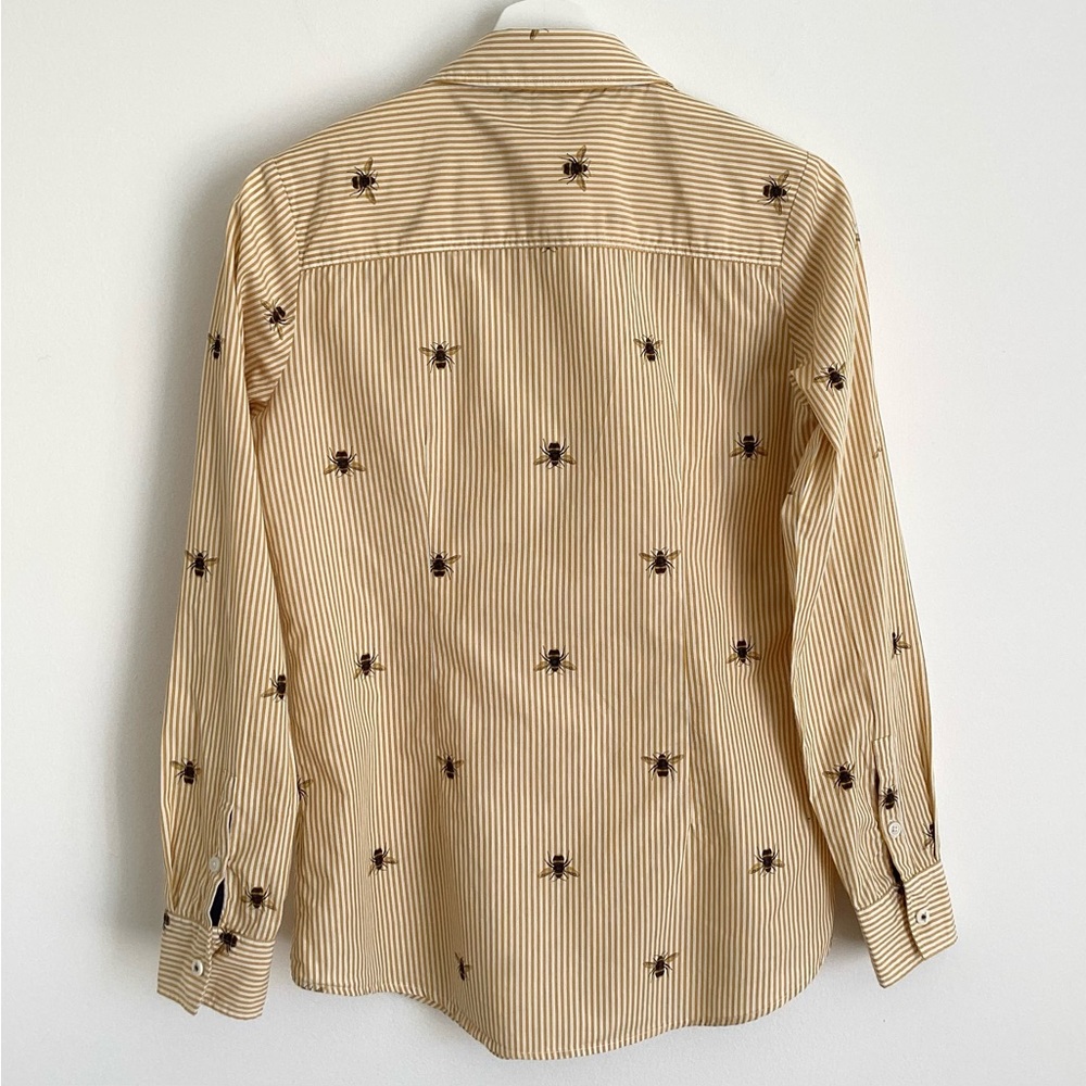 Joules shirt 8 cotton classic fit long sleeved bee print blouse yellow striped - Picture 8 of 12
